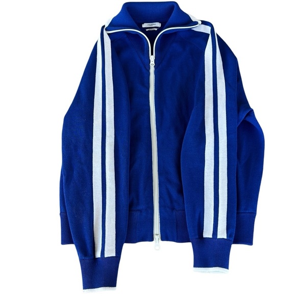 Isabel Marant Etoile Darcy Knit Track Jacket Full Zip Royal Blue White Medium - Picture 7 of 16
